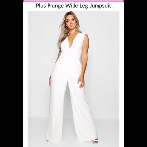 Plus size boohoo white jumpsuit